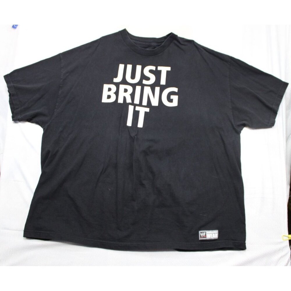 WWE Authentic Wear The Rock Bull "Just Bring It" 3X T-Shirt Black - Picture 1 of 10